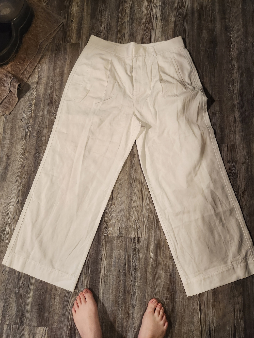 Everlane White High-Waist Trousers